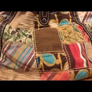 FOSSIL patchwork crossbody/handbag brown leather